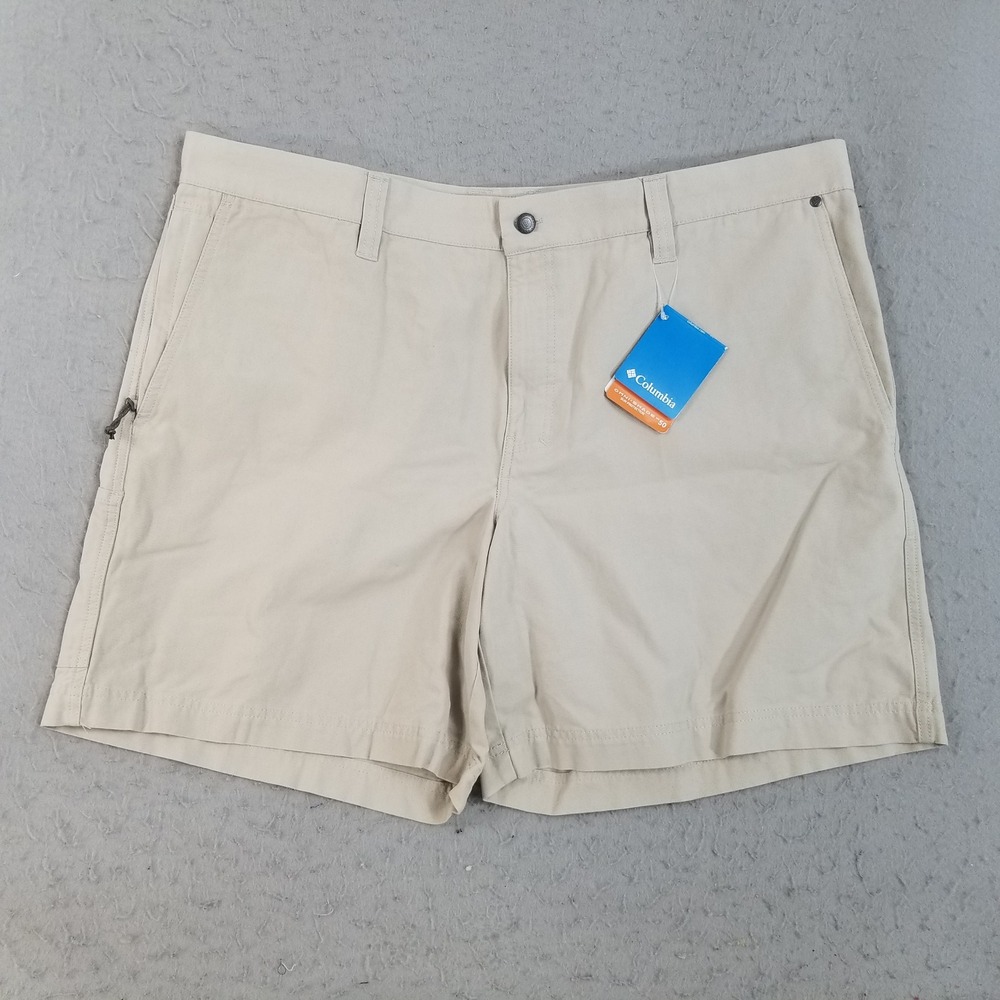 Columbia Shorts Mens 42 Tan Omni-Shade UPF 50 Modern Classic Cotton Outdoor